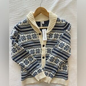 Janie and Jack NWT Ivory and Navy Knit Sweater